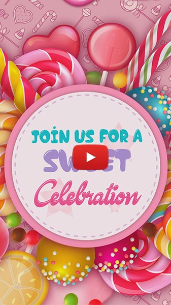 Candyland theme invitation